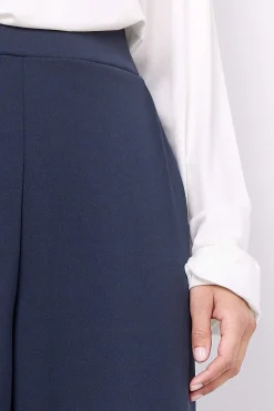 Soyaconcept Ankellång trikåbyxa med vida ben Siham Marin Hot