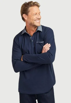 Cellbes of Sweden Bekväm långärmad tröja med krage Marin New