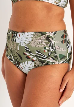 Cellbes of Sweden Bikinitrosa med hög midja Khakigrön / Mönstrad