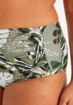 Cellbes of Sweden Bikinitrosa med hög midja Khakigrön / Mönstrad