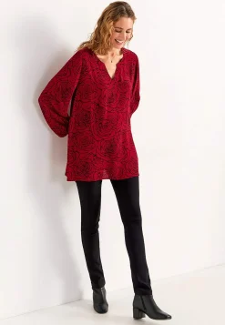 Cellbes of Sweden Blommönstrad blus i viskos Mörkröd / Svart New