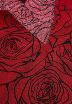 Cellbes of Sweden Blommönstrad blus i viskos Mörkröd / Svart New
