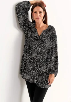 Cellbes of Sweden Blommönstrad blus i viskos Svart / Beige Best