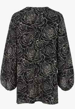 Cellbes of Sweden Blommönstrad blus i viskos Svart / Beige Best
