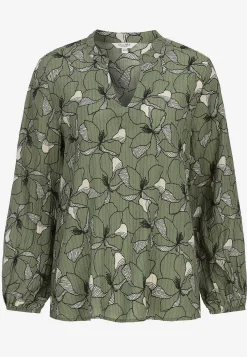 Cellbes of Sweden Blommönstrad blus med struktur Grön/Mönstrad Sale