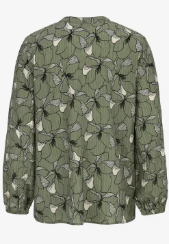 Cellbes of Sweden Blommönstrad blus med struktur Grön/Mönstrad Sale