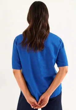 Cellbes of Sweden Blus i linnemix Blå Sale