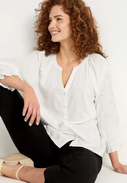 Cellbes of Sweden Blus med brodyr Vit