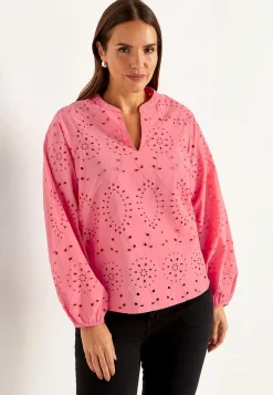 Cellbes of Sweden Blus med brodyr Korallrosa Best