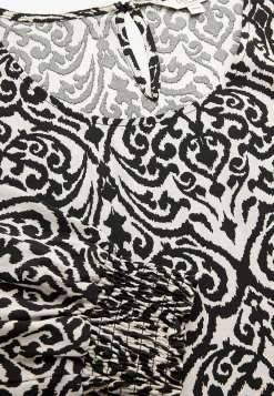 Cellbes of Sweden Blus med smock i ärmsluten Beige / Svart / Mönstrad Sale