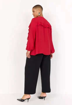 Wasabiconcept Blus med volanger Röd New