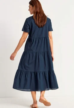 Cellbes of Sweden Bomullsklänning med volang Marin Clearance
