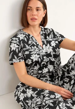 Cellbes of Sweden Bomullsklänning med volang Svart / Blommig Sale