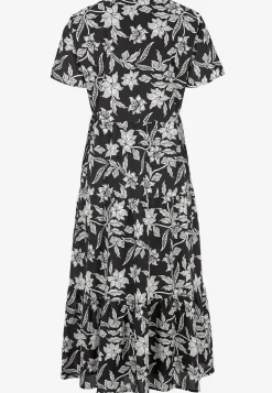 Cellbes of Sweden Bomullsklänning med volang Svart / Blommig Sale