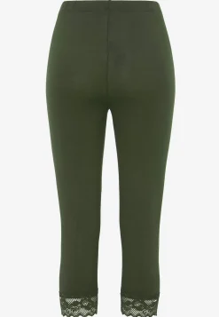 Cellbes of Sweden Caprileggings med spets susanne Khakigrön