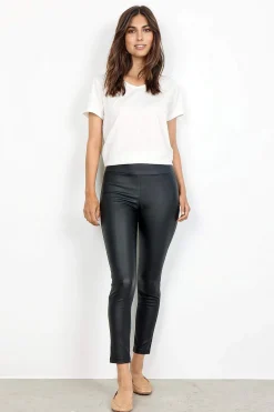 Soyaconcept Coatad dra på-byxa Svart Outlet