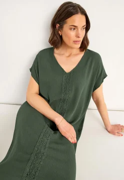 Cellbes of Sweden Crepe klänning med fickor Grön Online