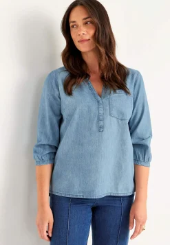 Cellbes of Sweden Denimblus med bröstficka Online