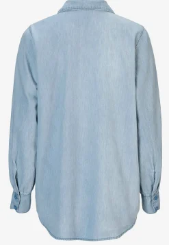 Cellbes of Sweden Denimblus med sydda veck Mellanblå / Denim Clearance