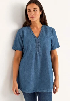 Cellbes of Sweden Denimtunika med dekorativ v-ringning Mellanblå Denim New