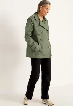Cellbes of Sweden Dubbelknäppt, kort trenchcoat Khakigrön Outlet