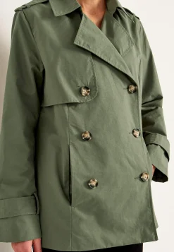 Cellbes of Sweden Dubbelknäppt, kort trenchcoat Khakigrön Outlet