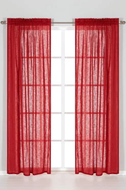 Cellbes of Sweden Enfärgad julgardin Ebbe 2-pack Röd Outlet