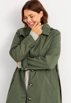 Cellbes of Sweden Enkelknäppt trenchcoat Khakigrön Sale