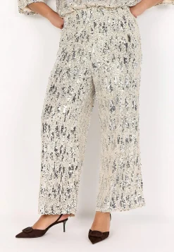 Wasabiconcept Festbyxa med paljetter Beige Clearance