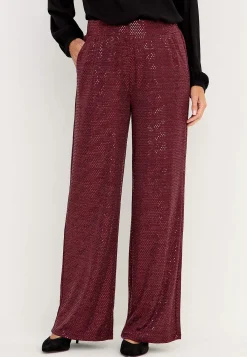 Cellbes of Sweden Festbyxa med paljetter Vinröd Clearance