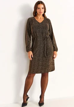 Cellbes of Sweden Festklänning med glittertrådar Guld / Svart Clearance