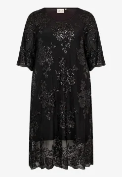Wasabiconcept Festklänning med spets och pärlbroderi Svart Clearance