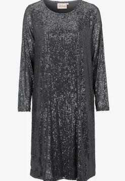 Wasabiconcept Festlig trikåklänning med paljetter Mörkgrå / Silver Discount