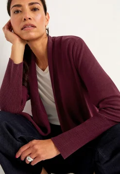 Cellbes of Sweden Finstickad cardigan Vinröd Outlet