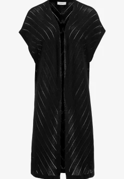 Freequent Finstickad cardigan med hålmönster Svart Outlet