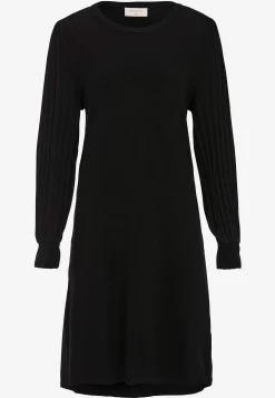 Freequent Finstickad klänning med plisserade ärmar Svart Hot