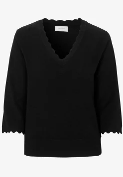 Freequent Finstickad tröja Svart Hot