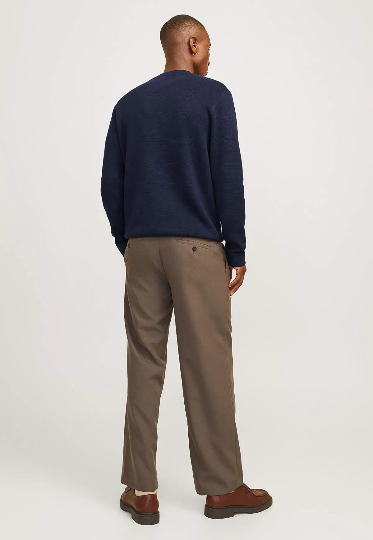 JACK & JONES Finstickad tröja i merinoull Gråmelange Outlet