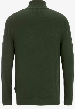 JACK & JONES Finstickad tröja med dragkedja Mörk gråmelange New