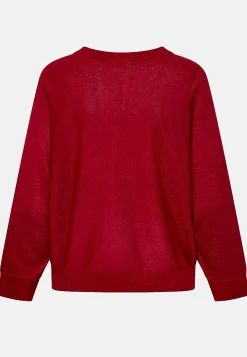 Freequent Finstickad tröja med glittertrådar Röd New