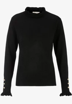 Freequent Finstickad tröja med knappar Hot