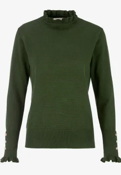 Freequent Finstickad tröja med knappar Hot