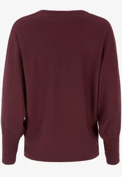 Freequent Finstickad tröja med pingvinärmar Mörkbrun