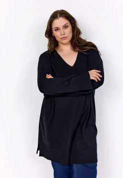 Wasabiconcept Finstickad tröja med v-ringning Olivgrön New