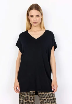 Soyaconcept Finstickad tunika Crememlange Outlet