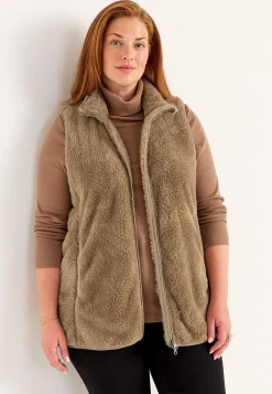 Cellbes of Sweden Fleeceväst med fickor Nougat Online