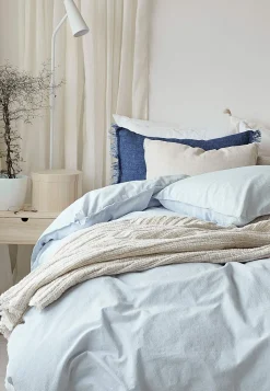 Borganäs Garnfärgat påslakanset Ljusblå Discount