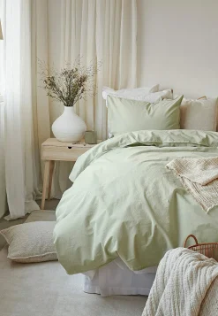 Borganäs Garnfärgat påslakanset 150x210 cm Ljusgrön Online