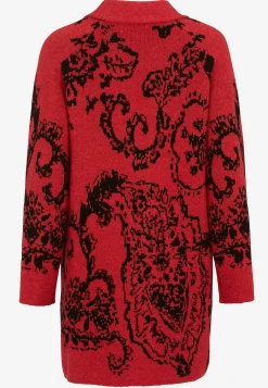 Cellbes of Sweden Jacquardstickad cardigan Röd / Svart / Mönstrad Hot