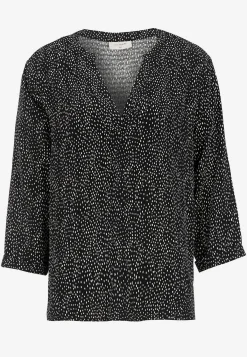 Freequent Jacquardvävd blus Svart / Prickig Online
